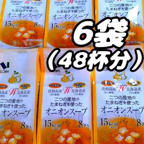 ニコニコのり　淡路島産 　Ｗダブル　北海道産　二つの産地のたまねぎを使ったオニオンスープ〈コンソメ〉　8袋入×6袋（合計48袋）