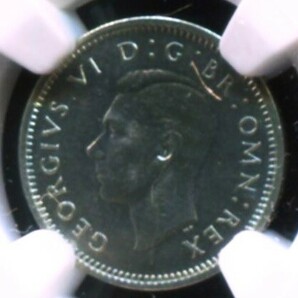 イギリス ３ペンス銀貨(1937) NGC PF-63 / KM： 848 / 重量： 1.41 グラム / 純度： 50%の画像2