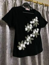 フラダンス nani pua ナニプア Tシャツ シャツ トップス カットソー ハワイ Hawaii アロハ ハワイアン パウスカート カヒコ タヒチアン 黒_画像5