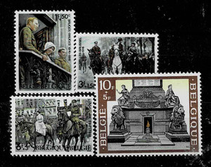 ベルギー 1968年 付加金付切手(第一次世界大戦勝利50周年 )セット
