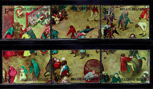 ベルギー 1967年 付加金付切手(ブリューゲル絵画 )セット