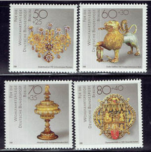 ベルリン 1988年 付加金付(金銀工芸品 )切手セット