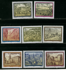 オーストリア 1989-92年 修道院切手８種セット