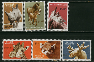 ベルギー 1961年 付加金付切手(動物 )セット