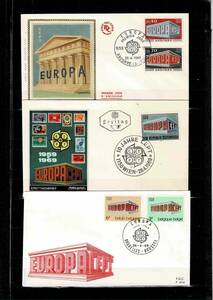EUROPA切手 1969年発行　初日カバー２１カ国分　
