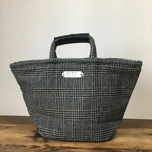 R&D.M.Co- Old man z Tailor * wool Glenn check pattern maru she bag tote bag black * Q041.A5.R-01