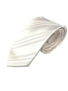 掘り出し物　シルク混ネクタイ　トラッド　礼装　淡いピンク×織ストライプ　大剣幅約7.0cm