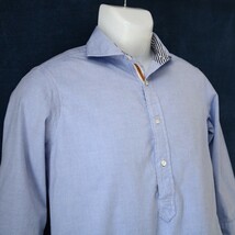 EDIFICE 七分袖プルオーバーシャツ メンズS ホリゾンタルカラー カプリシャツ_画像3