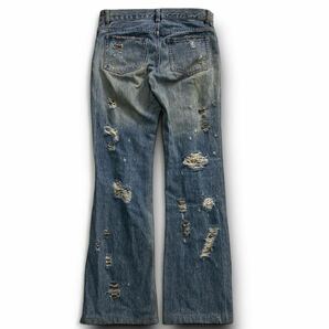 00s Japanese Label Archive Pierced Wash Distressed Jeans ダメージ加工 デニムパンツ lgb ifsixwasnine Goa kmrii 14th addiction rare の画像6