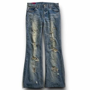 00s Japanese Label Archive Pierced Wash Distressed Jeans ダメージ加工 デニムパンツ lgb ifsixwasnine Goa kmrii 14th addiction rare の画像1