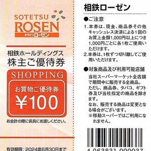 相鉄ローゼン 株主優待券 100円割引券 25枚set（2500円分）〜9組迄 2024年6月末迄有効 相模鉄道・相鉄の画像1