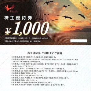 コシダカ 株主優待券 1000円券 10枚set（10000円分）~4組迄 2024年11月末迄有効 まねきねこ・ワンカラ・まねきの湯の画像1