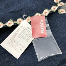 未使用 タグ付き PINK HOUSE ピンクハウス デニム 生地 ジャケット 紺 ネイビー M 花 柄 刺繍 レディース トップス メルローズ ベトナム製_画像8