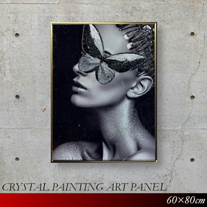 一部地域除く送料無料 クリスタルアートパネル アートフレーム 水晶絵 女性 モダンアート おしゃれ 60×80