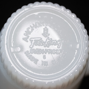 未使用！ ファイヤーキング マグ ビーバー 木材会社 リブボトム 耐熱 ミルクガラス コーヒー アメリカ製 ビンテージ カップの画像3