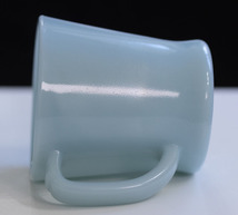 ファイヤーキング マグ ターコイズブルー Dハンドル 耐熱 ミルクガラス コーヒー アメリカ アンティーク ビンテージ カップ ガラス_画像2