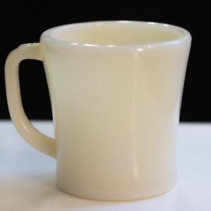 美品！ ファイヤーキング マグ アイボリー フラットボトム 耐熱 ミルクガラス コーヒー ビンテージ ココアマグ カップ アンティーク の画像2