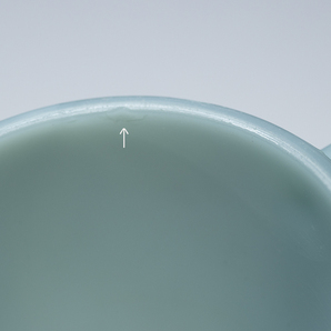 ファイヤーキング マグ ターコイズブルー Dハンドル 耐熱 ミルクガラス コーヒー アメリカ アンティーク ビンテージの画像7