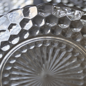美品！ ファイヤーキング バブル クリア ディナープレート ５枚セット ガラス プレート トレイ 皿 盛り皿 ビンテージ アンティークの画像3