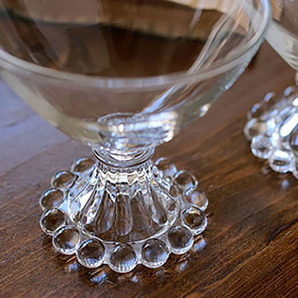 美品！ ファイヤーキング ブーピー シャーベットグラス ２個セット 酒 デザートグラス カクテルグラス ビンテージ アメリカ ビーズの画像5