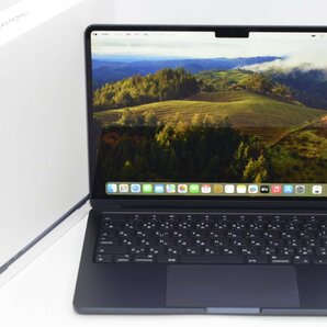 1円～美品 人気！MacBook Air (M2, 2022) 8コアCPU/8コアGPU メモリ:8GB SSD:256GB 充放電回数:5回 バッテリー100% ミッドナイト JP26の画像1
