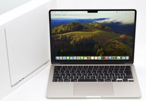 1円～人気！美品 CTOモデル MacBook Air (M2, 2022) 8C/10C メモリ:24GB SSD:1TB 充放電回数:16回 100% スターライト 21M9