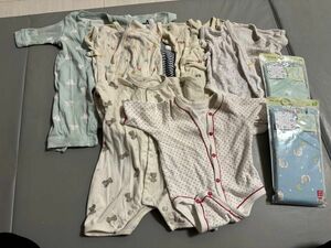 ベビー服9点セット　ボディスーツ(半袖)(長袖)、カバーオール(長袖)