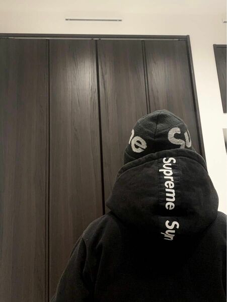 Supreme ‘Logo Tape Zip Up’ジップアップ パーカーL 黒