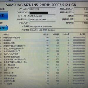 【起動2回 使用0時間】 SAMSUNG ☆ MZNTN512HDJH M.2 SSD 512GB ☆ 2枚 ☆ 正常 ①の画像3