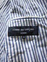 AD2008【美品】COMME des GARCONS homme 3b ストライプジャケット M コムデギャルソン 日本製 サマージャケット シャツ 長袖 ブレザー CDG_画像4