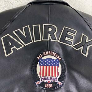 1円〜 未使用級 XLARGE×AVIREX ICON JACKET レザージャケット アヴィレックス エクストララージ ブラック 黒 コラボ 限定 メンズの画像3