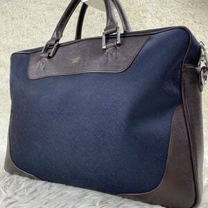 1 jpy { beautiful goods }PELLE MORBIDAperemo ruby daA4 high capacity business bag briefcase shoulder leather original leather PVC navy blue navy men's 