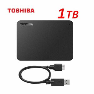 ★美品★TOSHIBA　1TB　ポータブル 外付けHDD【テレビ録画/PC対応　USB3.2(Gen1)対応】Canvio