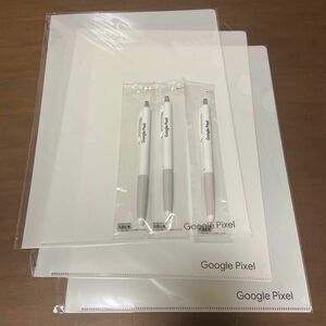 Googleファイル3冊　ボールペン3個セット