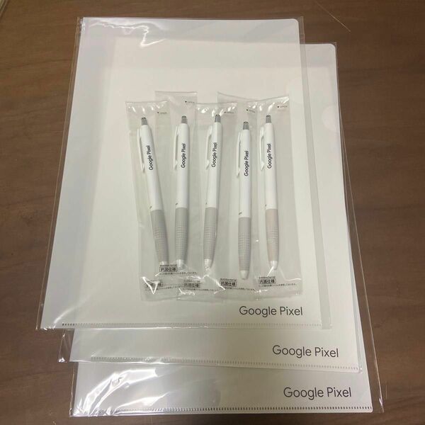 Googleファイル3枚　ボールペン5本　セット