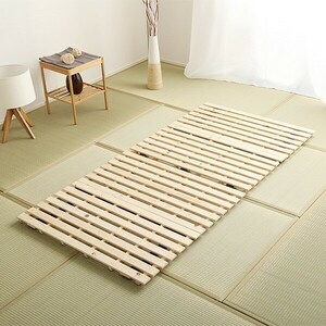 すのこベッド二つ折り式　檜仕様 シングル 涼風家具 インテリア ベッド マットレス すのこマット