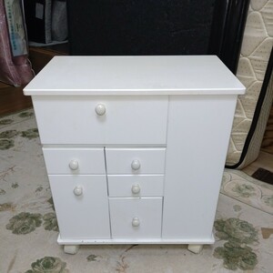 [ shop front delivery recommendation ] cosme box dresser with casters . make-up box dresser compact dresser storage used present condition delivery 