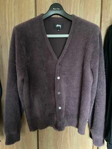 STUSSY ステューシー AW SHAGGY CARDIGAN シャギー カーディガン パープル Size L eggplant