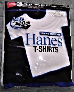 Hanes ヘインズ HM2115G 青ラベル 3枚セット 丸首 Tシャツ 半袖 無地 速乾 シワになりにくく丈夫 白 M メンズ 人気