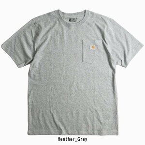 セール Carhartt カーハート K87 ヘビーウェイト 厚地 ポケット Tシャツ 半袖 丸首 クルーネック グレー XL ホンジョラス製 新品