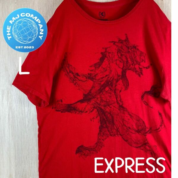 USA古着 EXPRESS ビッグホースプリント　半袖Tシャツ