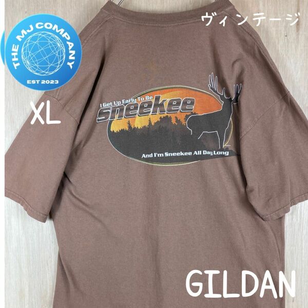 USA古着 00年代GILDAN SNEEKEEロゴ　半袖　Tシャツ　ヴィンテージ