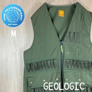 USA古着 GEOLOGIC ハンティング、アウトドア　ベスト　カーキ　M ハンティングベスト フィッシングベスト