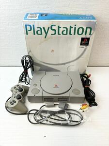 100円〜 PlayStation プレイステーション SONY 初代 本体 コントローラー ケーブル 箱付 動作確認済み
