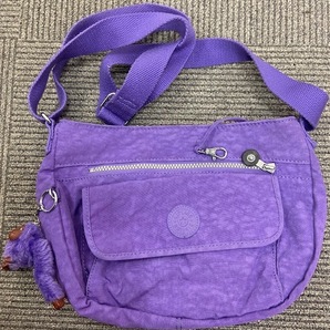 KIPLING キプリング Shoulder Bag ショルダーバッグ 肩掛け かばん 2個セット パープル ゴリラ キーホルダー チャーム ジップ ファスナーの画像7