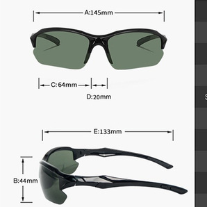 スポーツサングラス Sports Sunglasses Black ブラック UV400 偏光 調光 メンズ レディース 登山 釣り 自転車 ランニング 運転 アウトドアの画像3