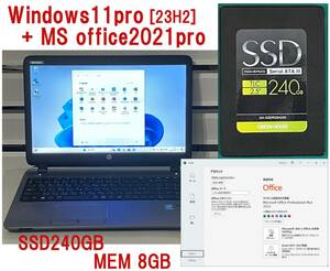 HP ノートPC Windows11pro Probook 450 G2 i5 5200U SSD480GB+M.2 120GB/MEM 8G