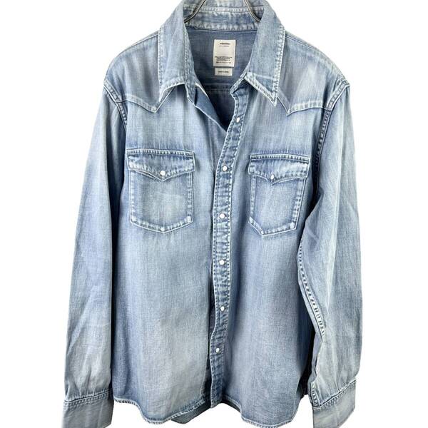 VISVIM(ビズビム) SOCIAL SCULPTURE SHIRT DMGD SHIRT (blue)