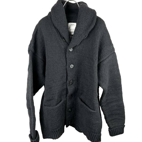 VISVIM(ビズビム) Wool Folded Neck Knit Jacket (black)