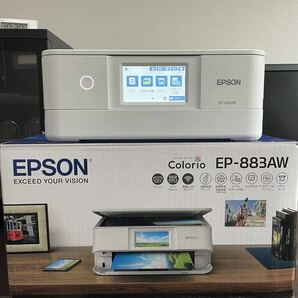 【美品】EPSON エプソン Colorio カラリオ EP-883AW 新品インク付き 写真用紙付きの画像1